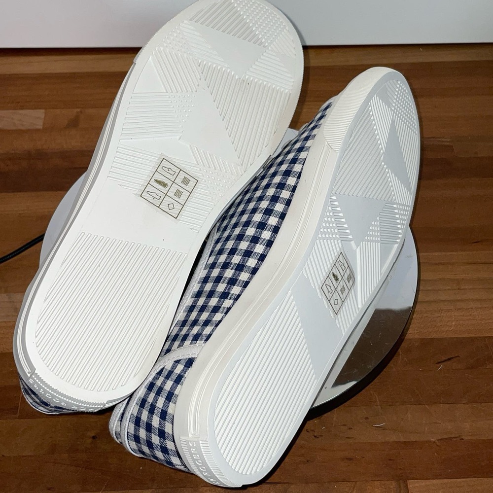 JACK ROGERS Women's Ava Sneakers, blue gingham 7.5M - Picture 7 of 10